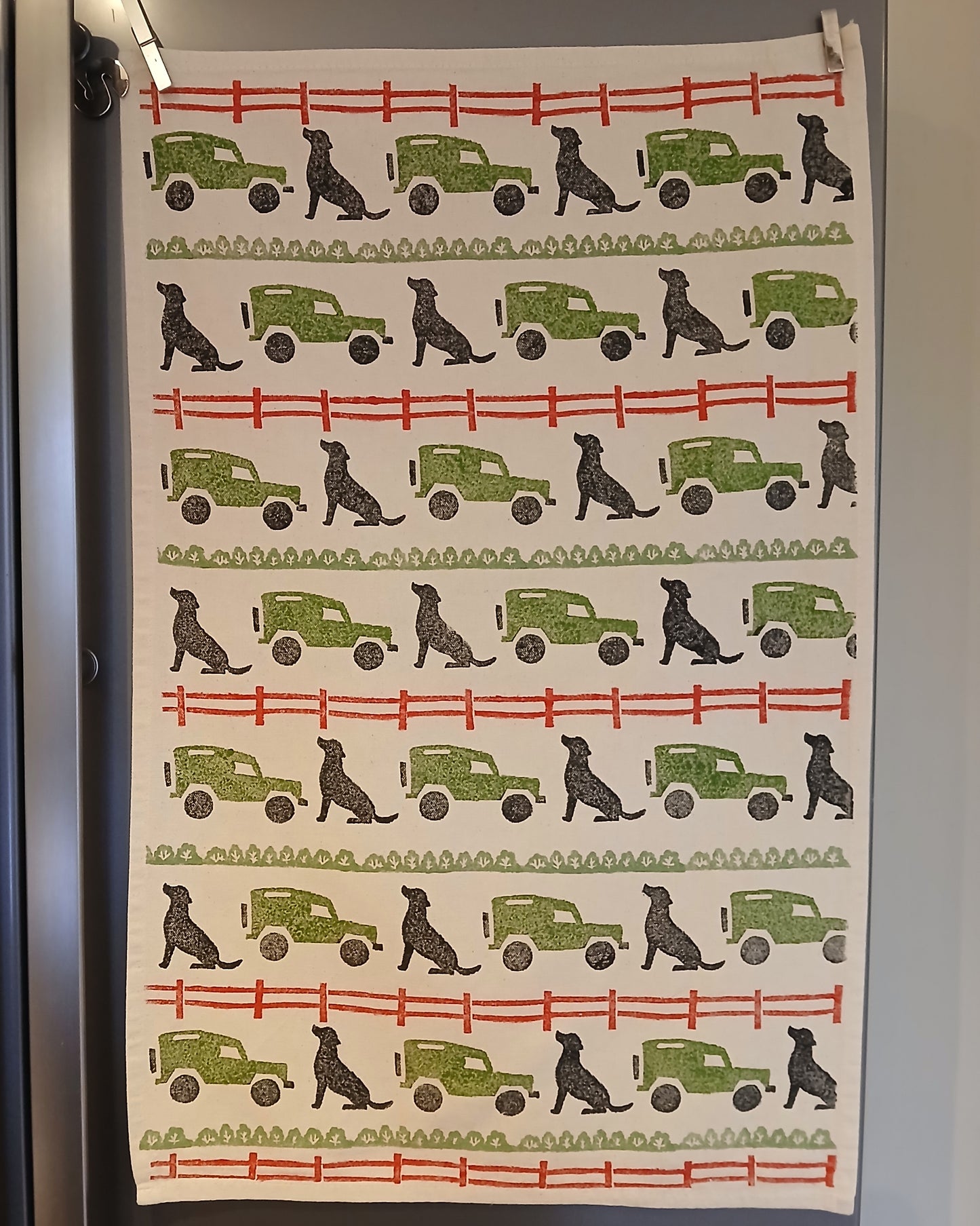 Labrador & Landrovers Tea Towel