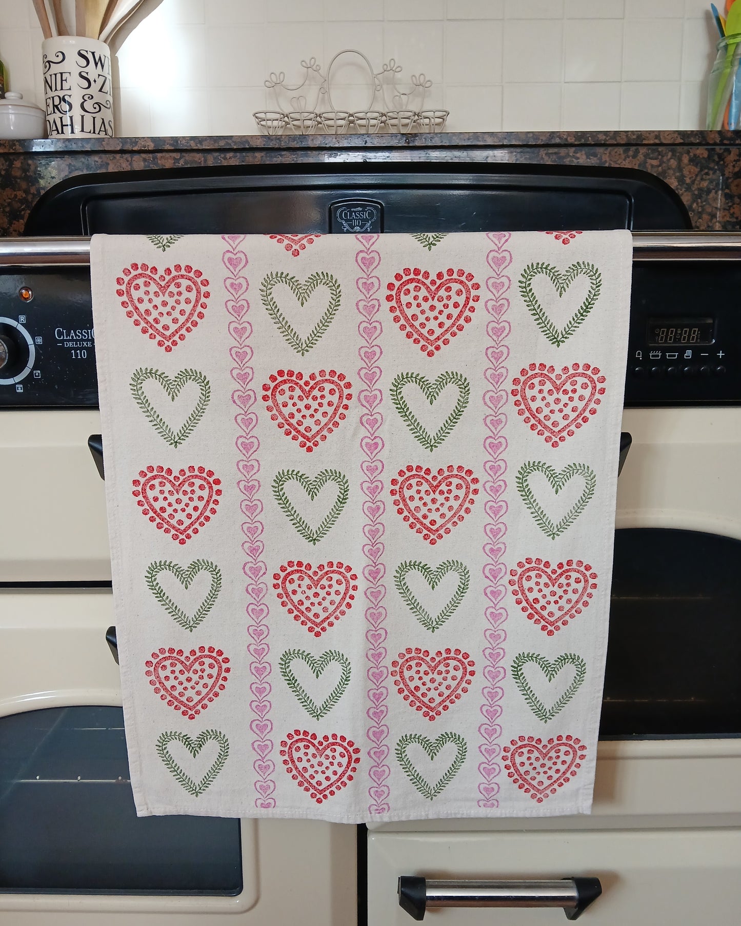 Multi Hearts Tea Towel