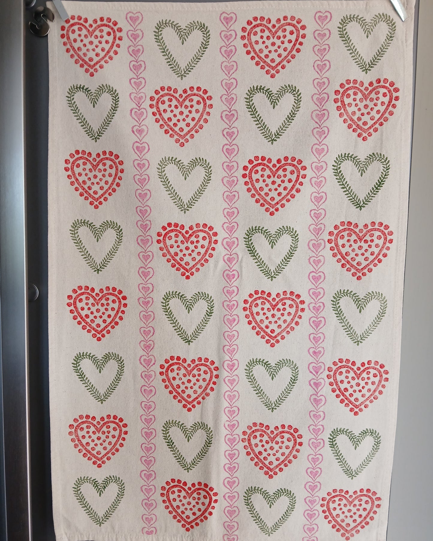 Multi Hearts Tea Towel
