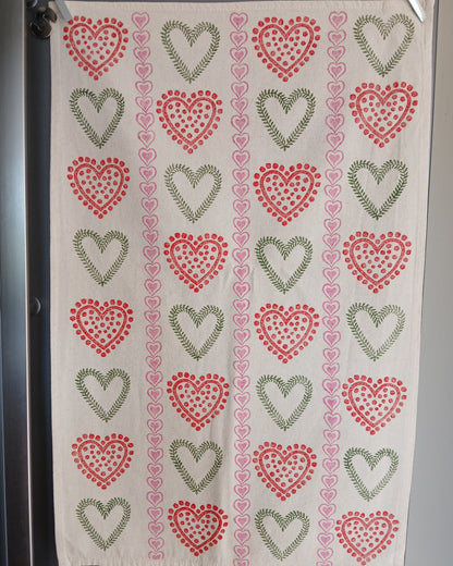 Multi Hearts Tea Towel