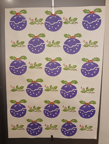 Christmas Puddings wrapping paper