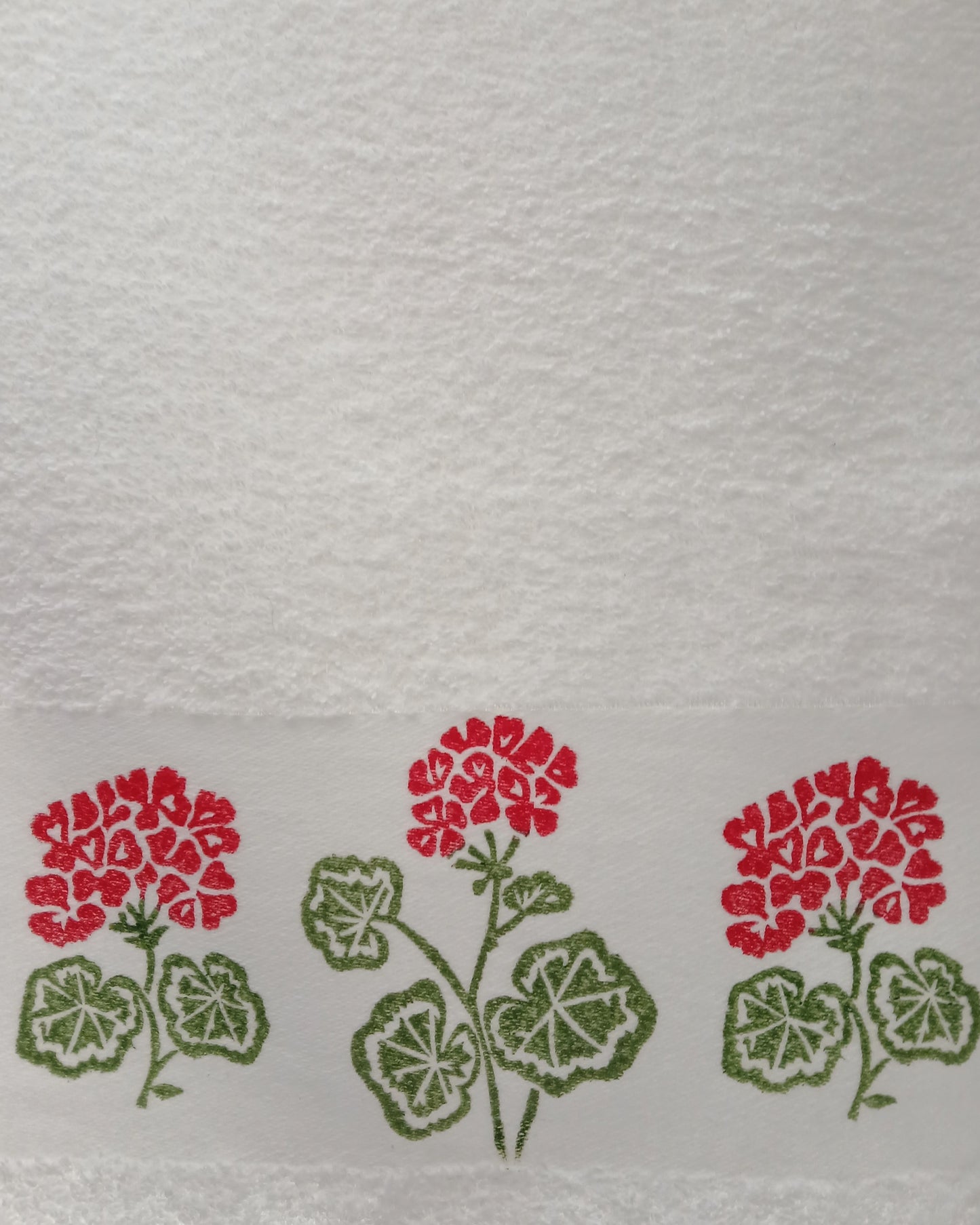 Red Geraniums Hand Towel
