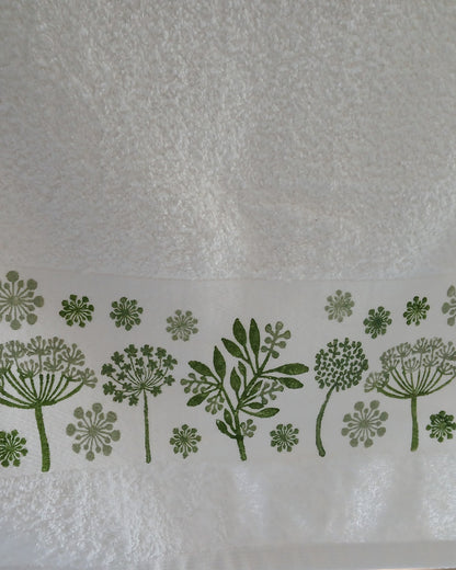 Seedheads in Greens Hand Towel