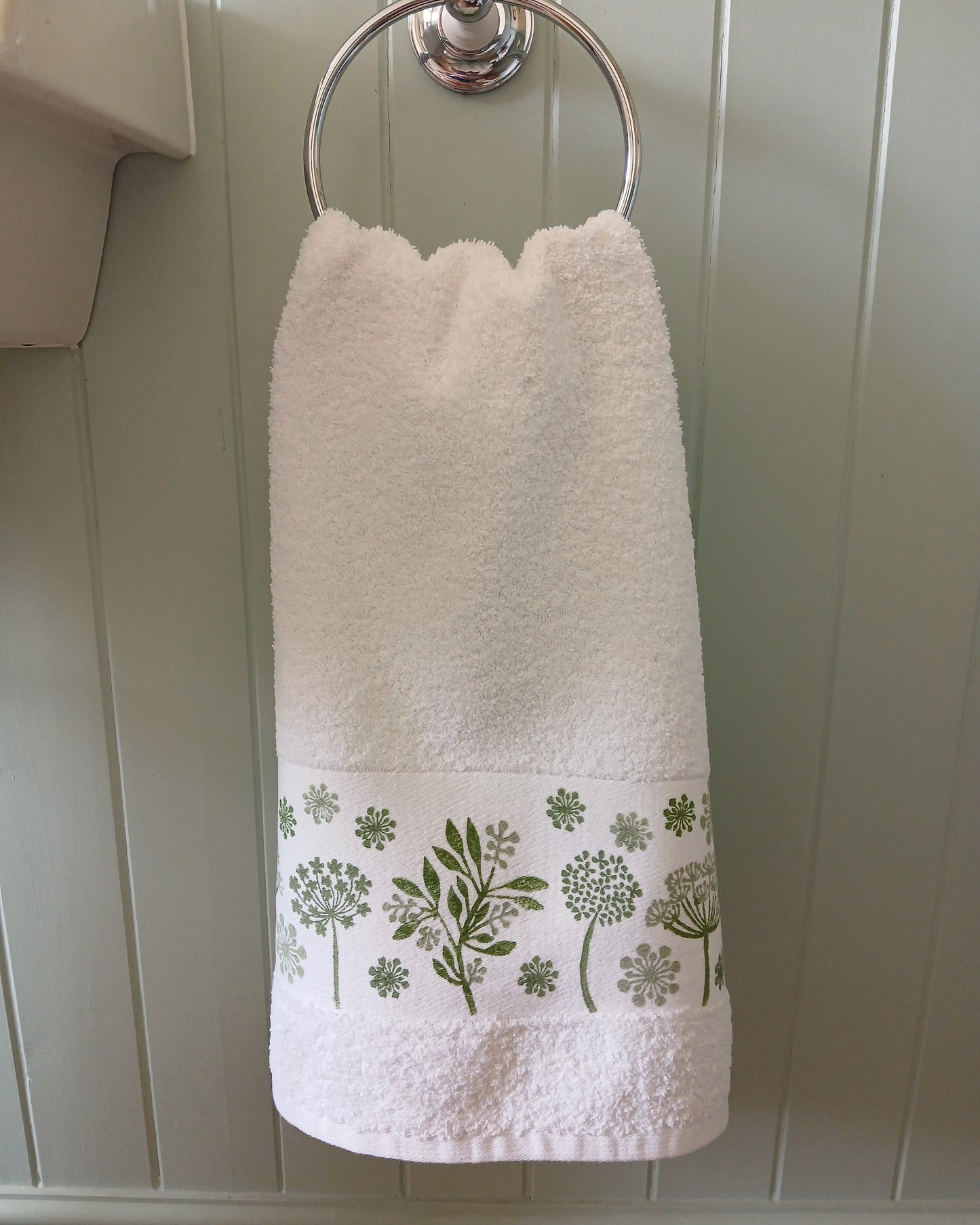 Seedheads in Greens Hand Towel