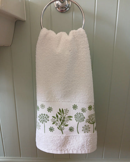 Seedheads in Greens Hand Towel