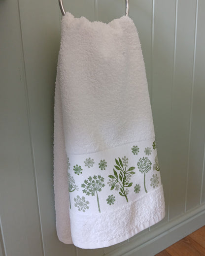 Seedheads in Greens Hand Towel