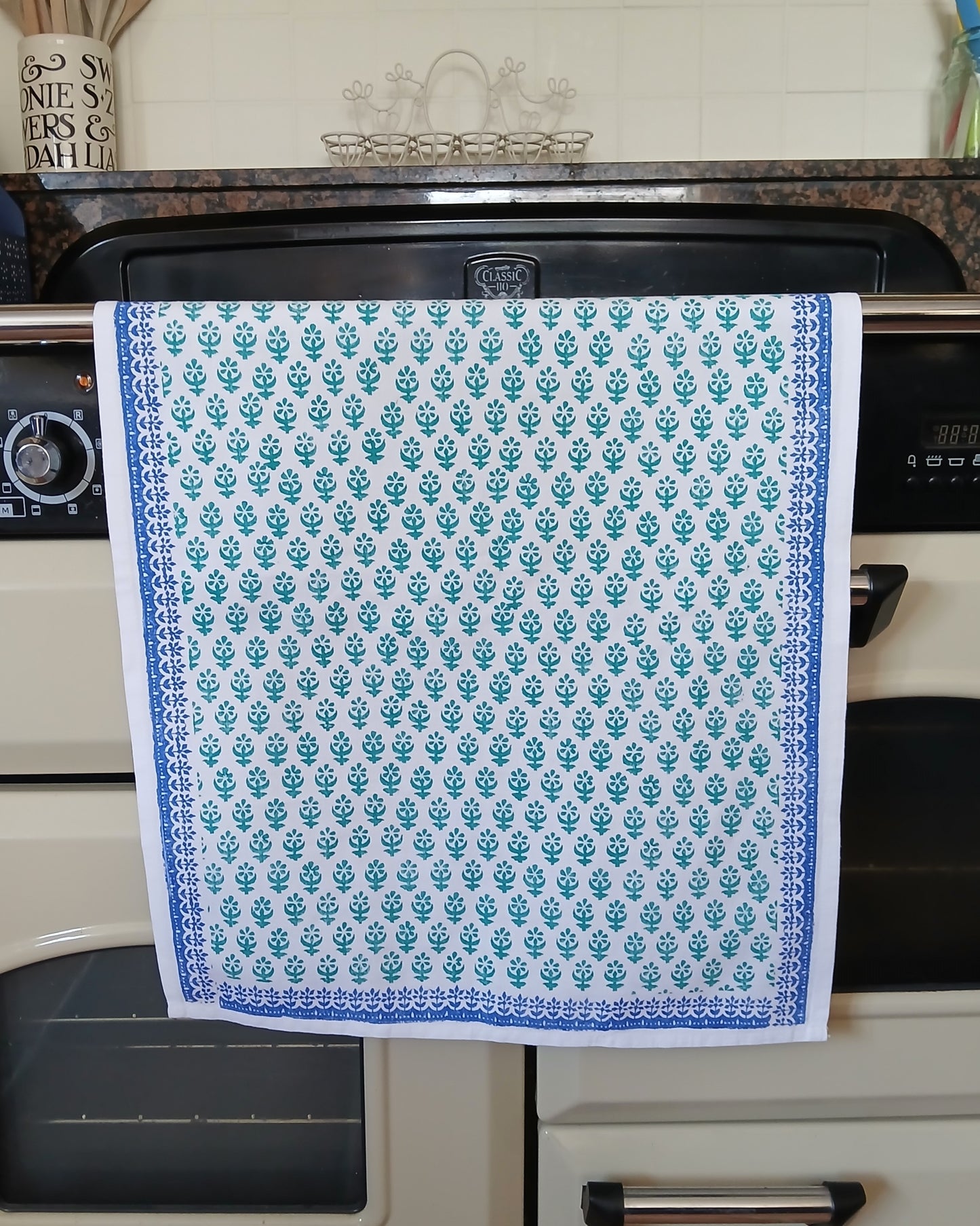 Small Flower Repeat Tea Towel