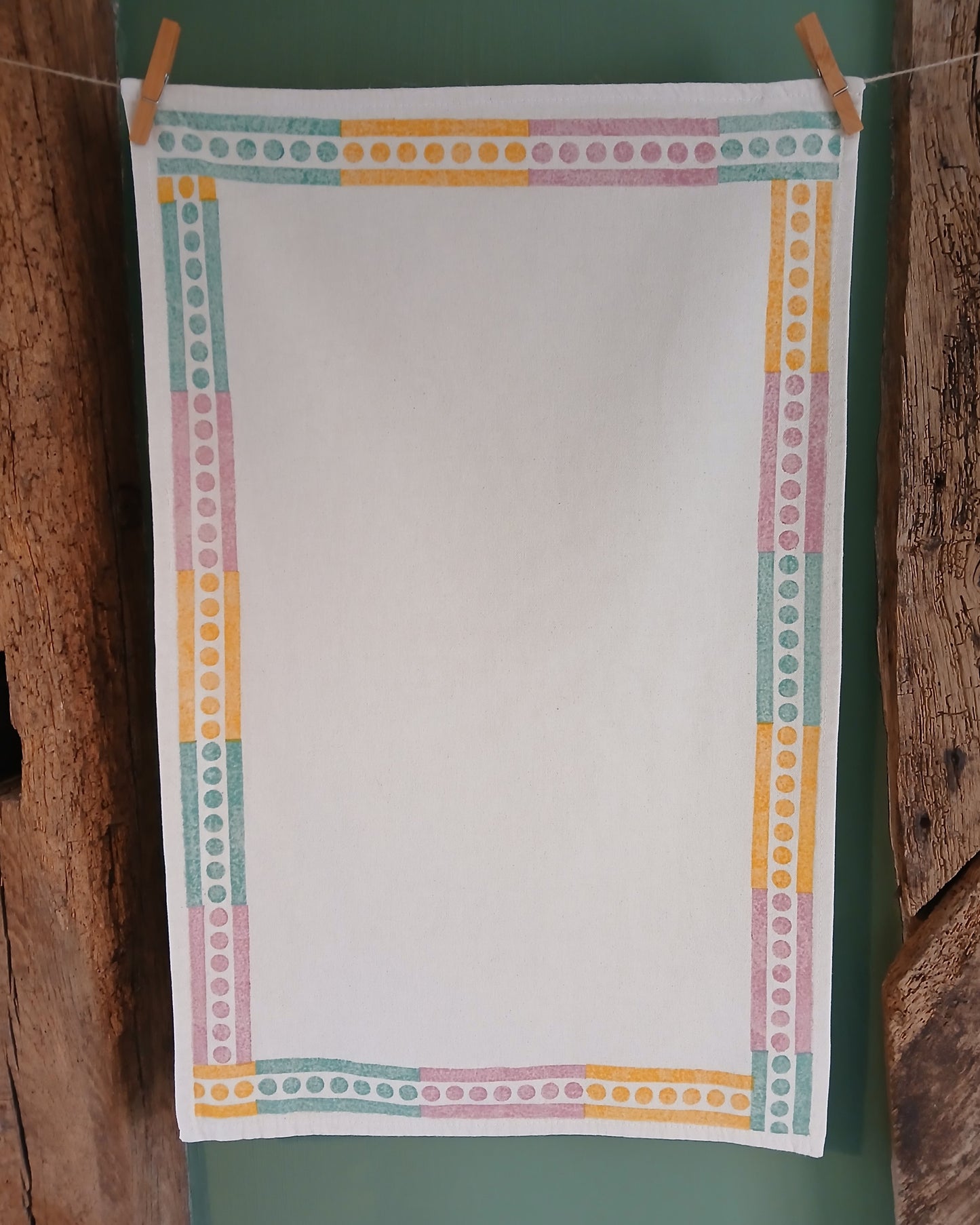 Spotty Border Tea Towel