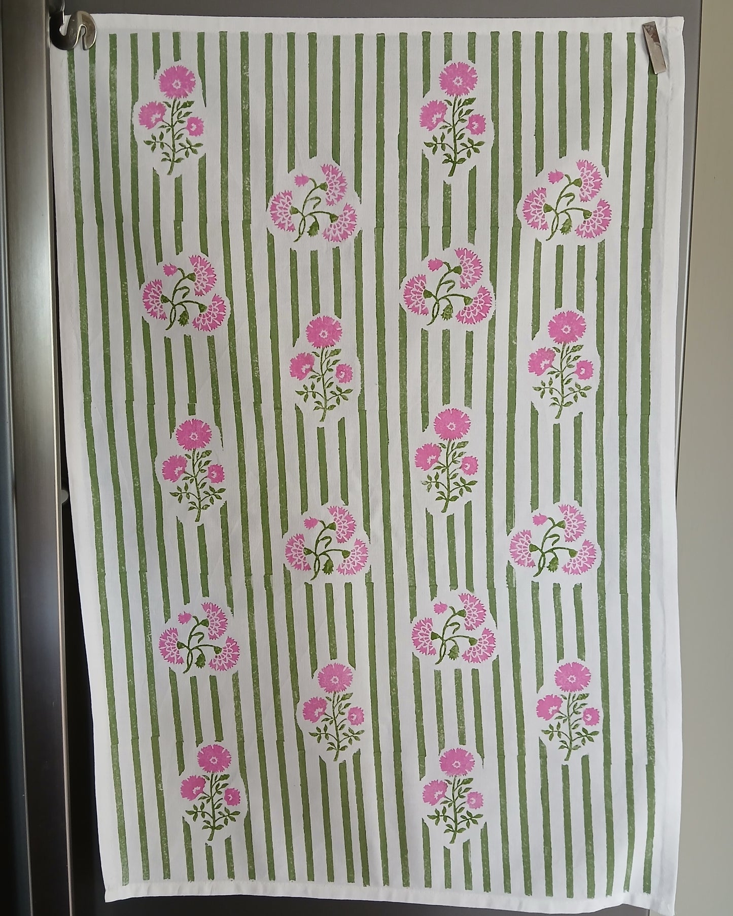 Stripe Dianthus Tea Towel